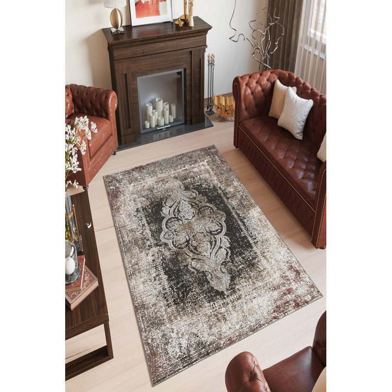 Eco-Friendly Area Rug (2 ft x 3.3 ft), 100% Polyester, 650 g/m² | Antibacterial & Non-Slip PVC Dot Underside, Pile Height: 0.2 inches | Machine Washable, Digital Print Design, Perfect for Living Room & Bedroom Decor
