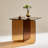Modern Square Clear Tempered Glass Side Table with Cross Base and Minimalist Design-1180073906