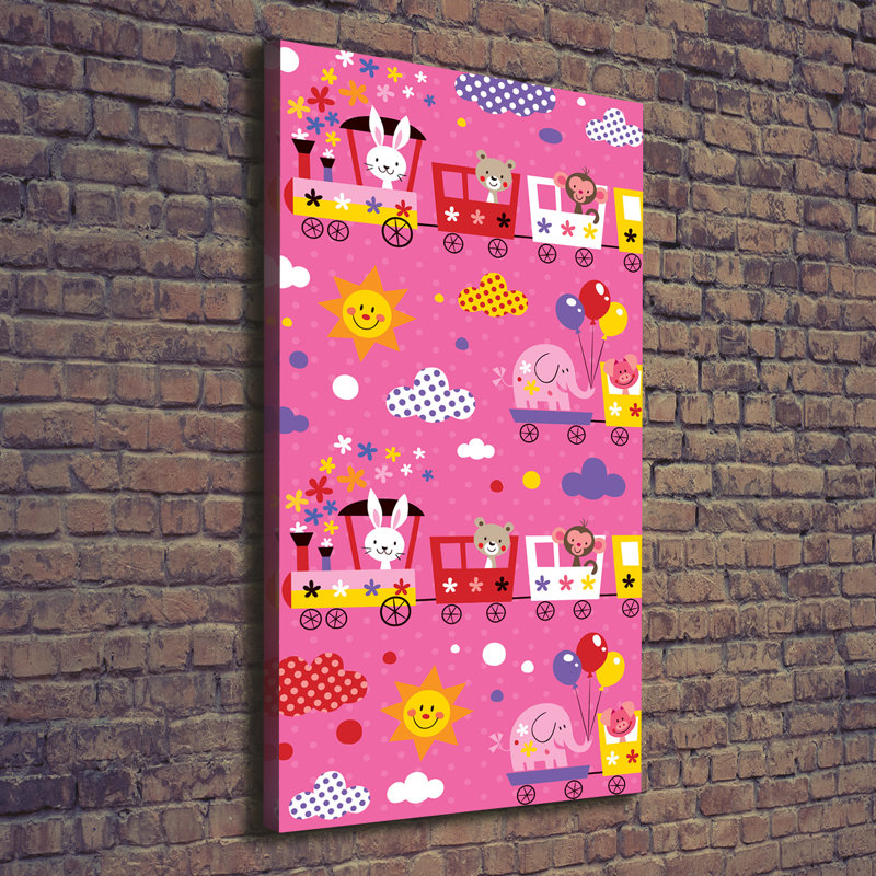 Cheerful Train - Wrapped Canvas Print