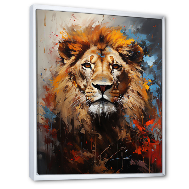 Lion Urban Wild Urban I - impression, H 20 po x l 12 po x P 1 po, Cadre flottant blanc