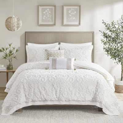Lit double / grand avec 100% coton et housse de couette confortable pour le lit, style élégant
