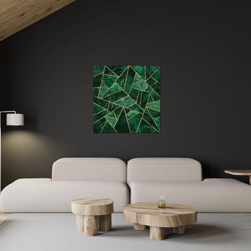 Impression émeraude profonde sur verre acrylique, H 36 po x l 36 po x P 0,25 po