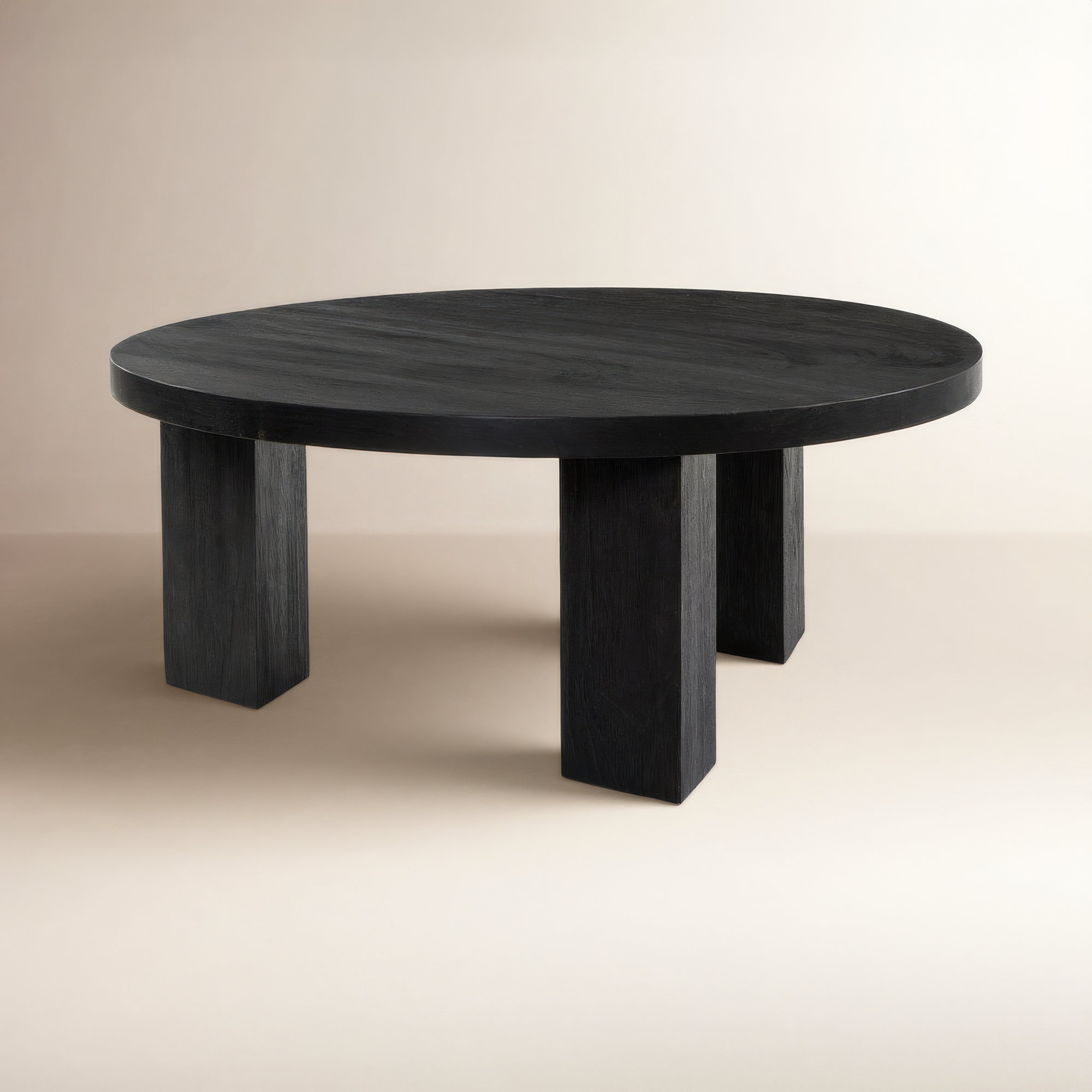 Siham Solid Wood Single Coffee Table, 16" H x 48" L x 48" W, Black