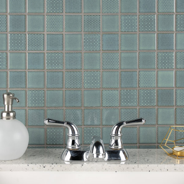 Celadon Emerald 11-5/8 in. x 11-5/8 in. Porcelain Mosaic Floor and Wall Tile