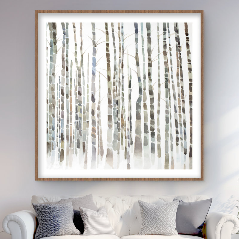Birch Trees Forest - Minimalist Framed Print for Home Decor