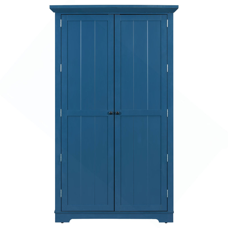 Garde-manger de style Shaker de 42 po x 20 po x 72 po avec tiroirs, armoire de rangement autoportante avec tablettes de porte, tablettes réglables et plateaux coulissants
