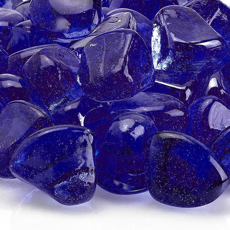 Verre à feu Zircon, H 2 po x l 18 po x P 8 po, Lustre bleu minuit