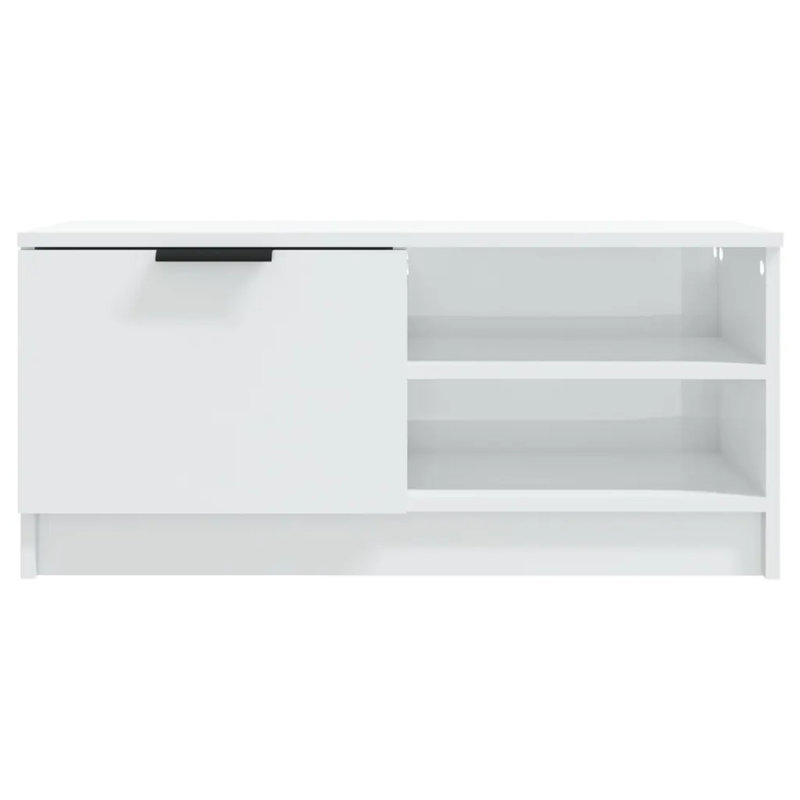 Mortensen Unfinished TV Stand for TVs up to 80, Gloss White