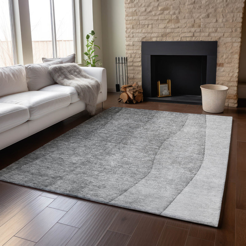 Premium Machine Washable Cerrito Gray Rug, Rectangle 2'6" x 3'10"
