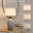 Harbor - 28" Blue Striped Ceramic Table Lamp with Rope - Set of 2 - Blue, White Finish