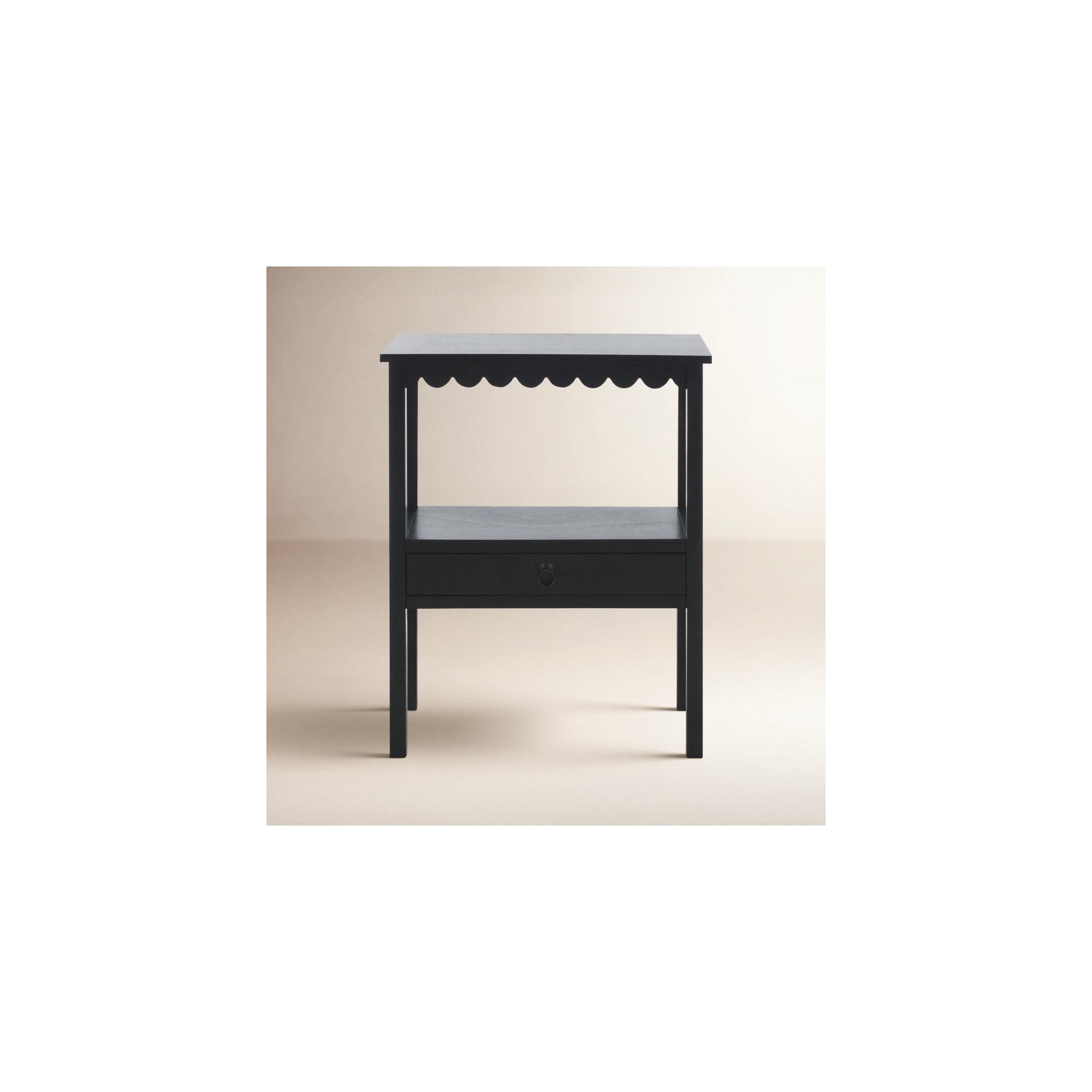 Branden Low Drawer Accent Table, Matte Black