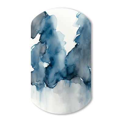 Cledia - Abstract Liquid Ink Cylinder Shape Assymterical Metal Wall Art