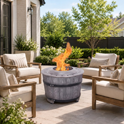 Foyer d'extérieur au feu de bois sans fumée avec couverture de tempête et doublure en acier inoxydable l 20,5 po x H 15 po