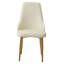 Chaise de salle à manger avec pieds en métal et cuir blanc (2 pièces)