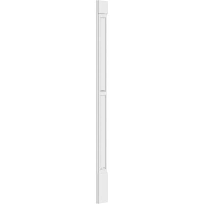 TruCraft Two Equal Raised Panel Pilaster w/ Standard Capital & Base, 8"W x 82"H x 2"P, Base Can Be Trimmed Up To 6 5/8", Architectural Grade PVC, Sold As Pair