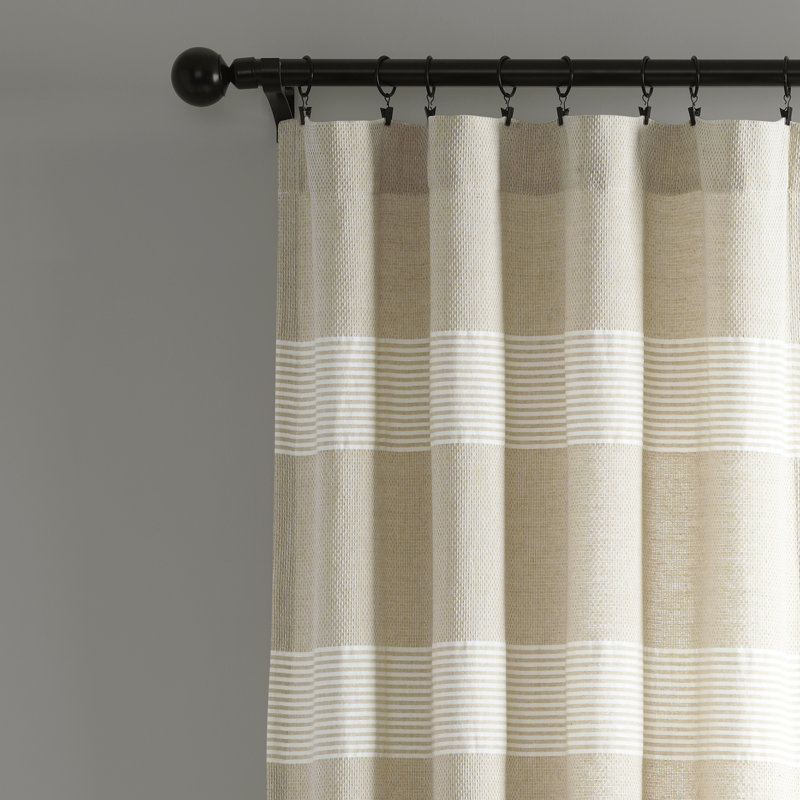 Reyna Cotton Curtain Pair, Taupe, 40" x 84"