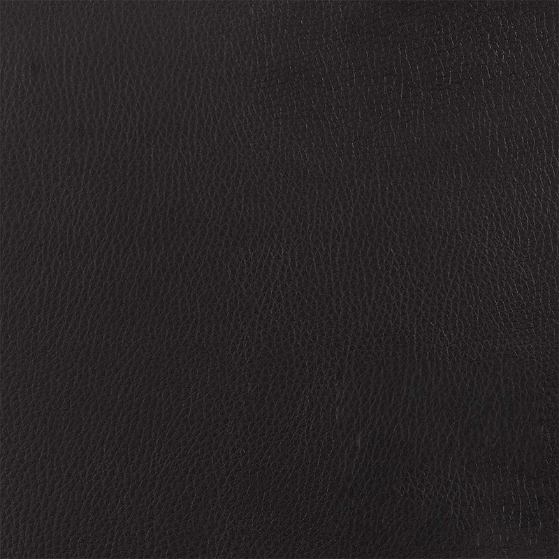 Repose-pieds rond rembourré capitonné en similicuir noir