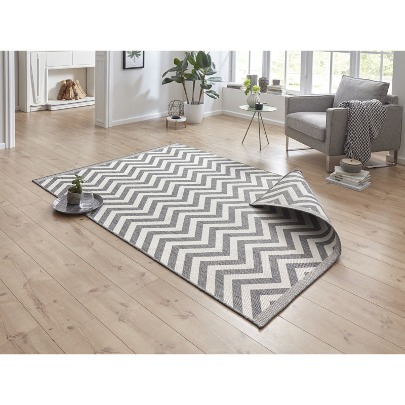 Palma Flatweave Grey Rug, Rectangle 120 x 170cm