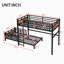 Lit superposé simple TG au-dessus de simple TG / lit mezzanine en métal, lits superposés séparables, avec barrière de sécurité surélevée