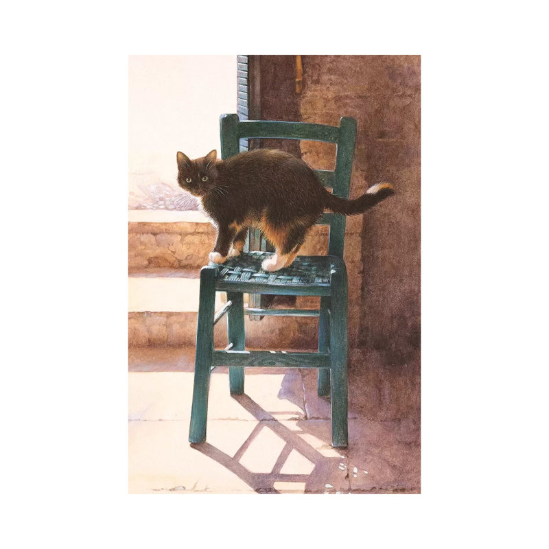 Motley In A Mediterranean Interior Cats by Ivory Cats - Wrapped Canvas Print, 20.32 cm H x 30.48 cm W