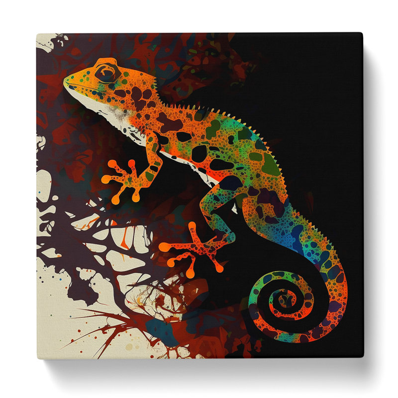Gecko Abstract Expressionism - Wrapped Canvas, 50cm H x 50cm W x 3cm D
