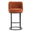 Tabouret de baril moderne avec revêtement en lin et dossier-887321642