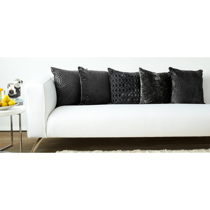 Charcoal Chic Throw Square Pillow Cover & Insert, Black