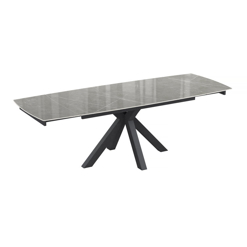 Baudilio 160-240 cm Ceramic Extending Dining Table, Grey