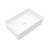 19'' x 13'' White Ceramic Vessel Sink, Modern Rectangular Fluted Bathroom Vanity Sink, Above-Counter Ceramic Lavatory Sink with Vertical Striped Design, Easy to Clean