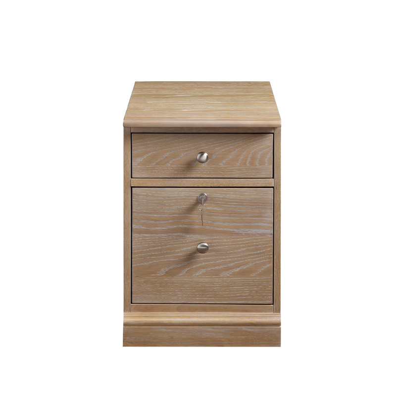 Samul 24" H 2-Drawer Wood Mobile File Cabinet , Aged Oak