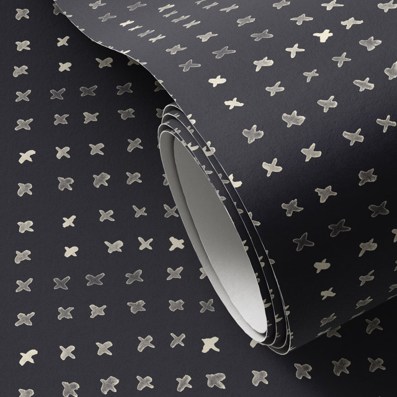 Bisous Abstract Wallpaper Roll by Jess Engle, Black