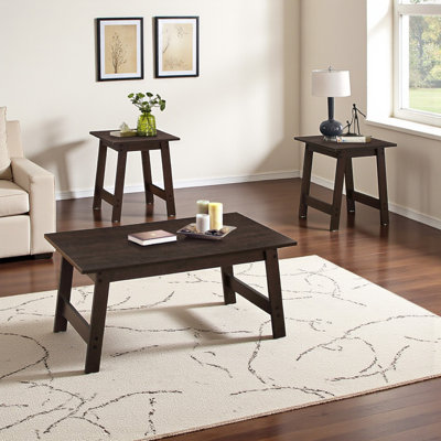 Rayner 3pcs Coffee, Accent, End Table by Ebern Designs