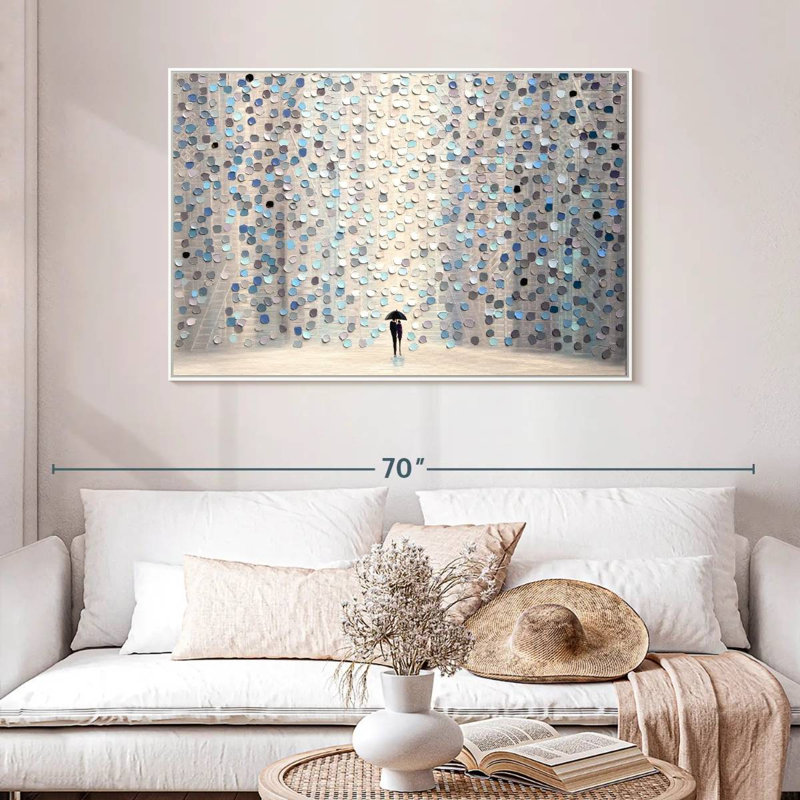 Promenez-vous ensemble, 46 po x 31 po, Cadre flottant blanc