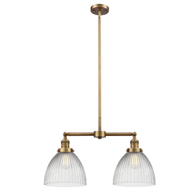 Luminaire suspendu linéaire à 2 lumières pour îlot de cuisine Tallulah
