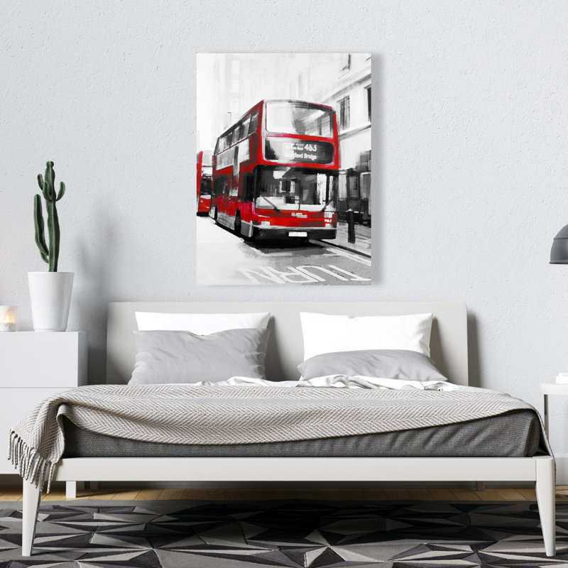 Londonien Red Bus | Toile de construction moderne pour la décoration intérieure