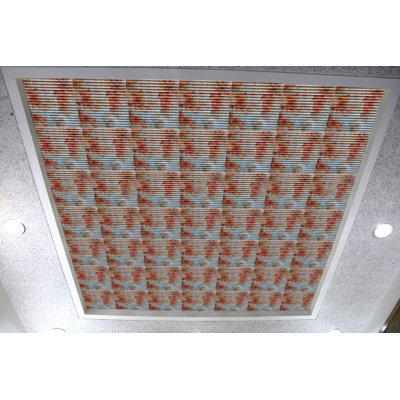 Falkirk Perth 24'' L x 24'' W High Gloss PVC Drop-In Ceiling Tile In Blue/Orange