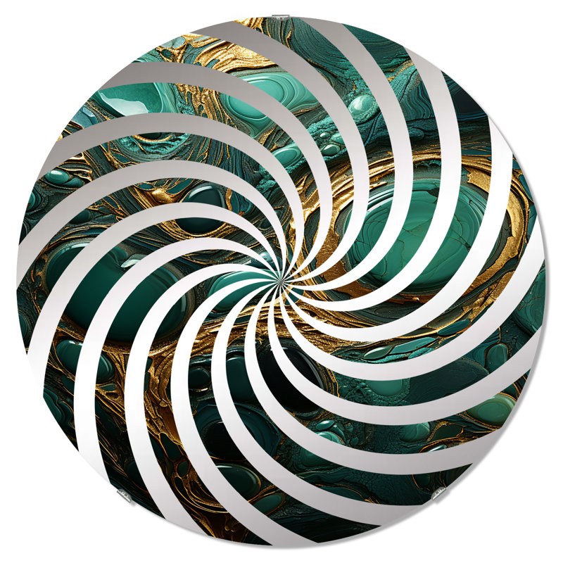 Miroir d'appoint Spiritual Stone Malachite Renewal I, 23,6 po x 23,6 po