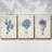 " Antique Coral In Navy I " 3 - Pieces-97760007-97760009