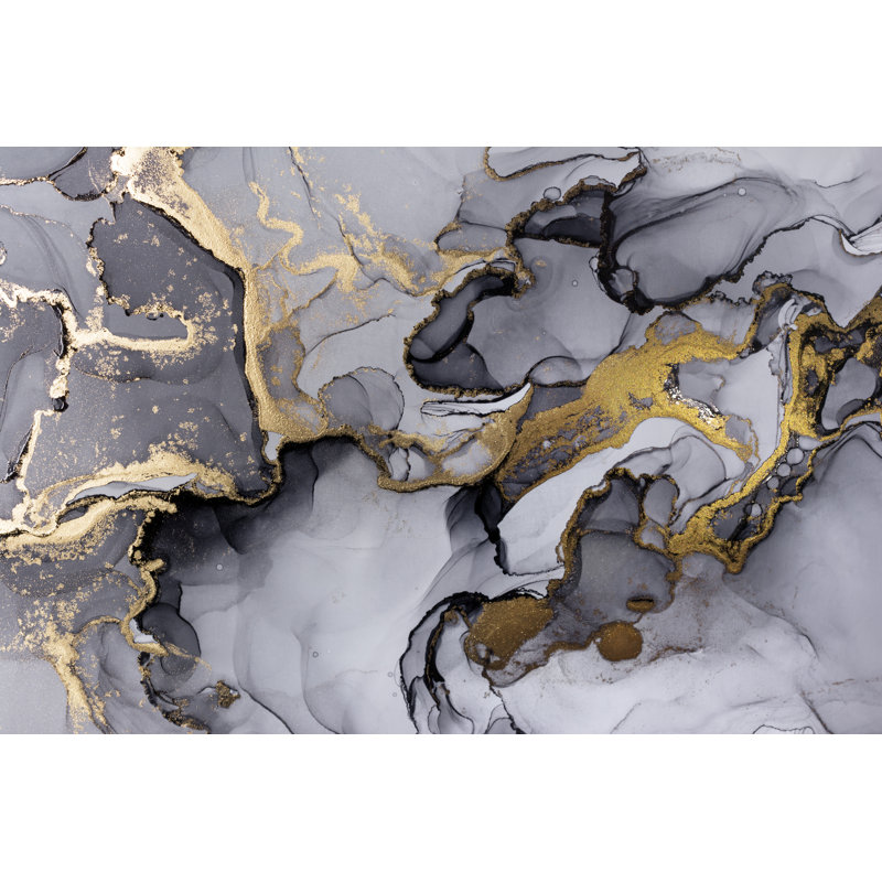 Anaum Shiny And Golden by Victoriya 89 - Wrapped Canvas Print, 81cm H x 122cm W x 3.8cm D