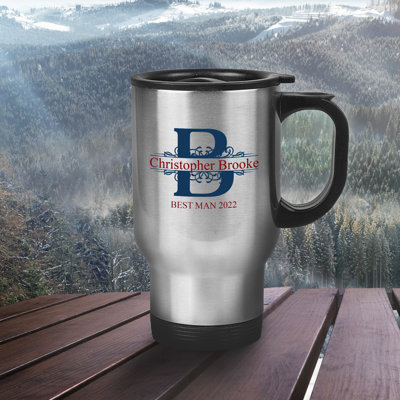 14 oz Tasse de voyage en acier inoxydable avec poignée