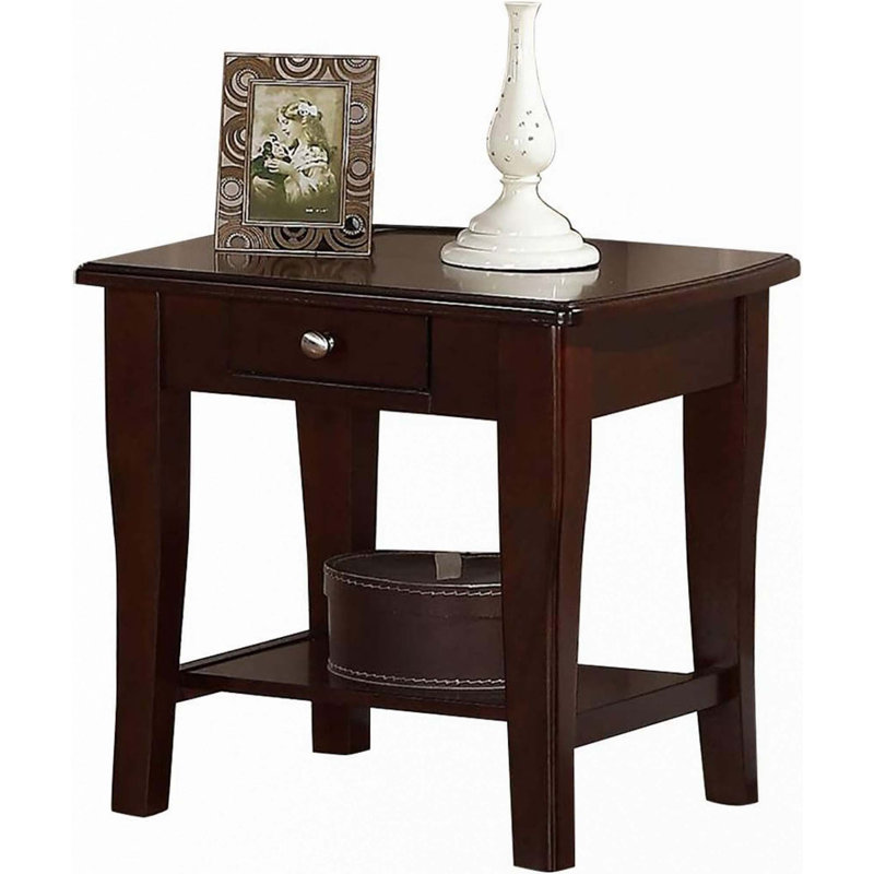 Table de bout moderne en bois brun 1 pièce