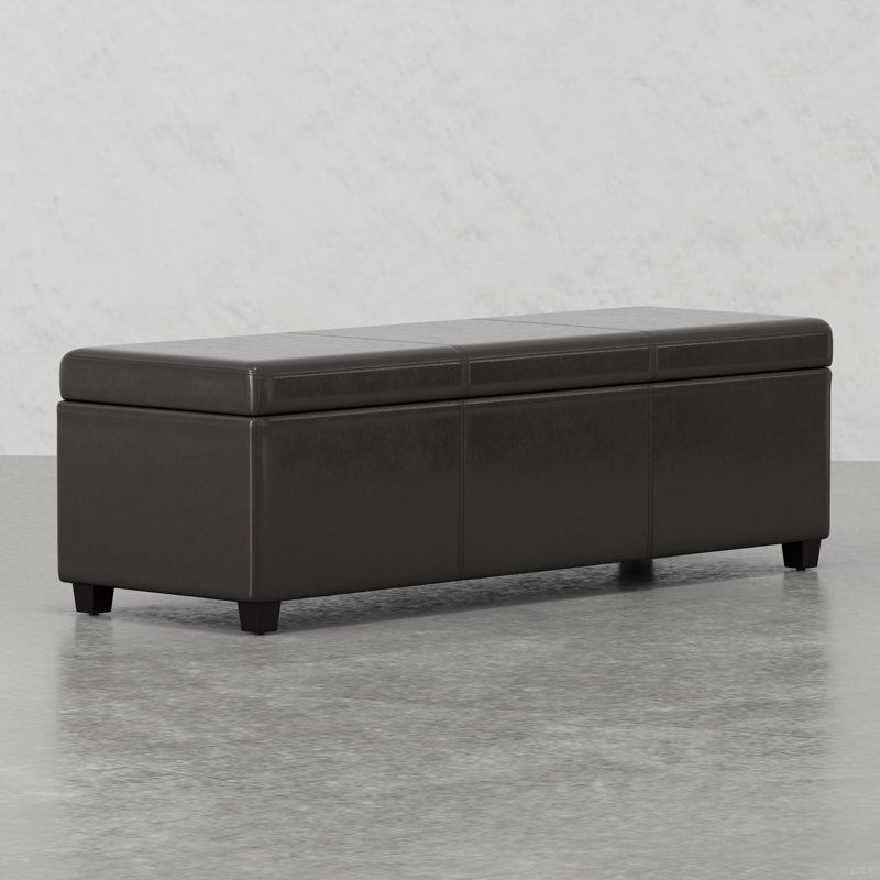 Lincoln Extra Large Storage Ottoman Bench, Brown
