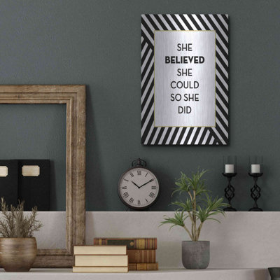 Trinx 'She Believed' by Lettered & Lined, Metal Wall Art