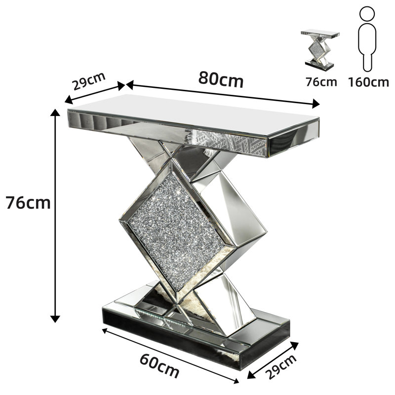 Andreja 80cm Glass Top Console Table