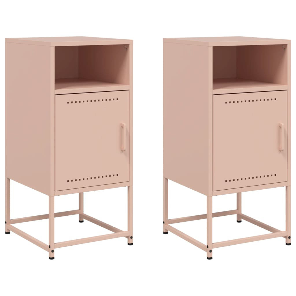 Vidaxl Bedside Cabinets 2 Pcs 36X39x78 Cm Steel