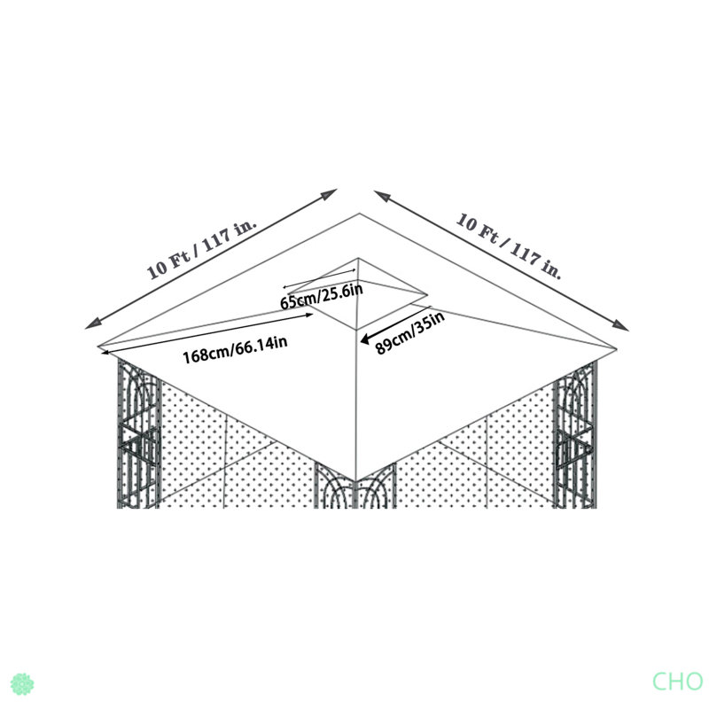 Toile de remplacement pour pavillon, Gris