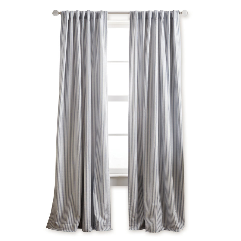 Paire de rideaux occultant avec passe-tringle Ticking, l 50" x L 84", Indigo