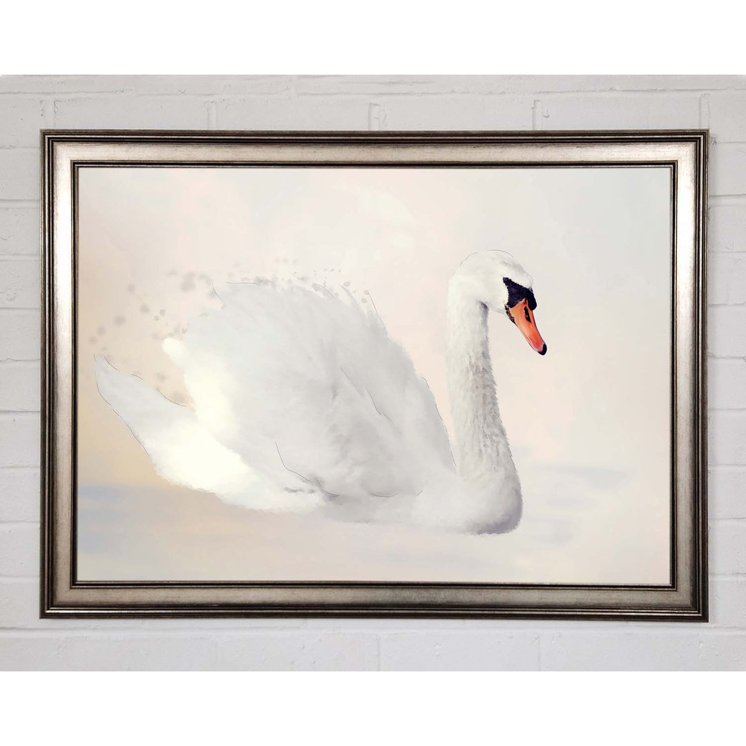 Ethelyn Stunning Swan Splash Gerahmter Druck Wandkunst