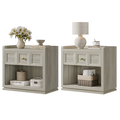 Helio 30.7'' W Nightstands With 1 Drawer And 1 Open Storage Cabinet