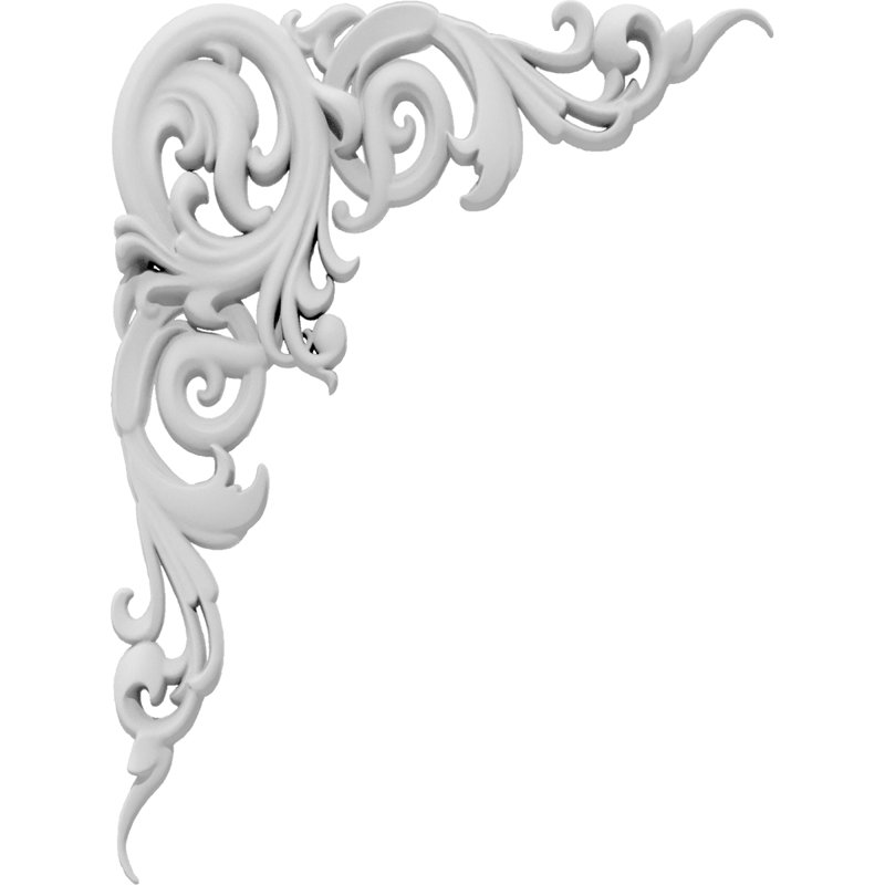 Applique Huron Rosette, 10" H x 7.5" L x 63" D, Droite